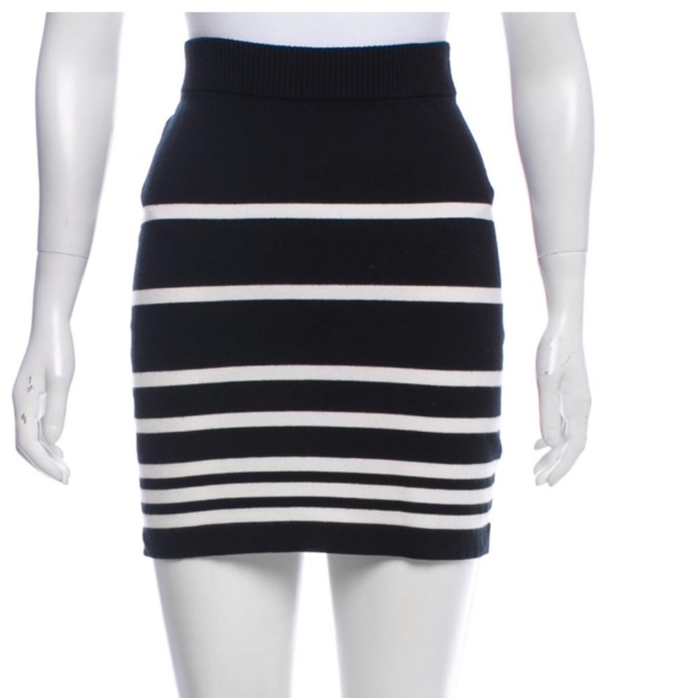 Rag & Bone/KNIT Body Con Navy/White Mini Skirt